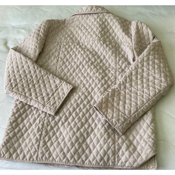 Nordic L:ights Quilted Button-Up Long Sleeve Jacket With Pockets Beige/Cream M - Picture 7 of 8